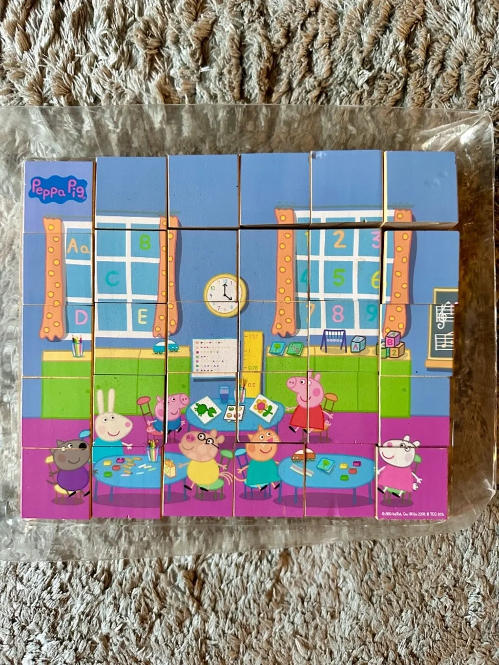 Peppa Pig 30 Wooden Alphabet Puzzle Blocks Educational Toy